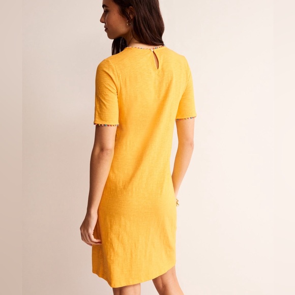 NWT 6R Boden Ali Pom Sleeve Dress in Artisan’s Gold - Picture 3 of 7